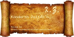 Konderth Zoltán névjegykártya
